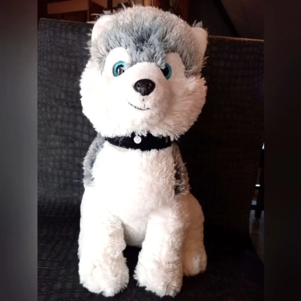 Grey and white teddy bear husky